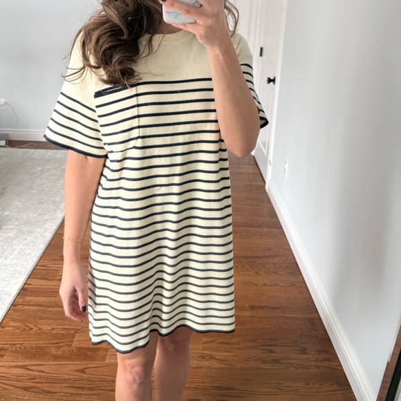 Tuckernuck Dresses & Skirts - Tuckernuck Cream and Navy Stripe Dress